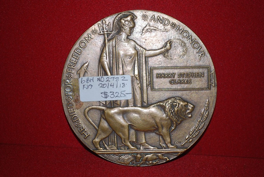 WW1 DEATH PLAQUE-SOLD