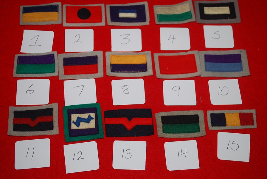 WW2 AUSTRALIAN COLOUR PATCHES TRAY 3