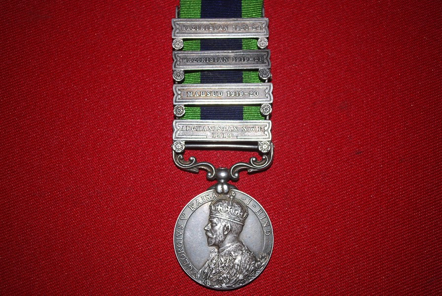 GEORGE V INDIA GENERAL SERVICE MEDAL 4 BAR-SOLD