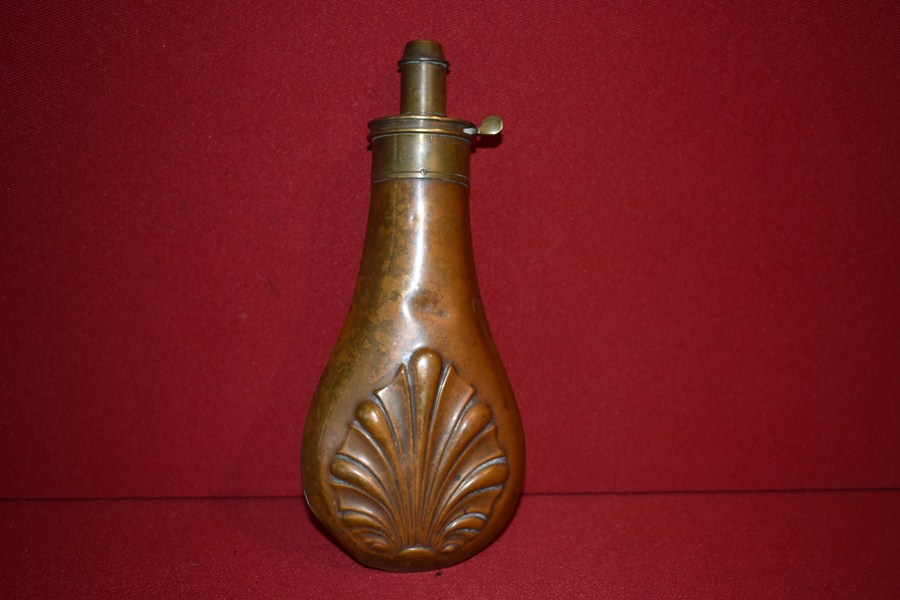 BRASS POWDER HORN. j-SOLD