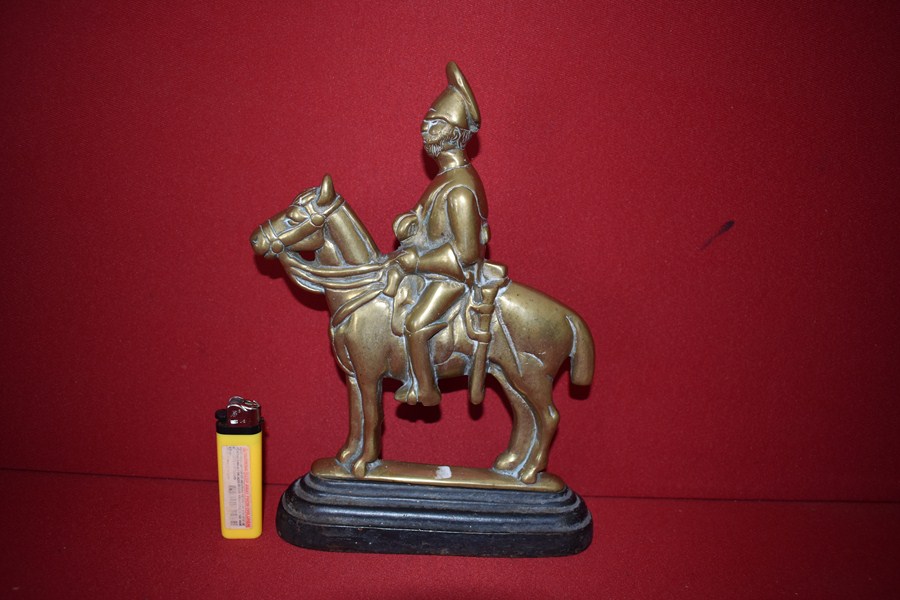 VICTORIAN ERA BRASS DOOR STOP MOUNTED DRAGOON-SOLD