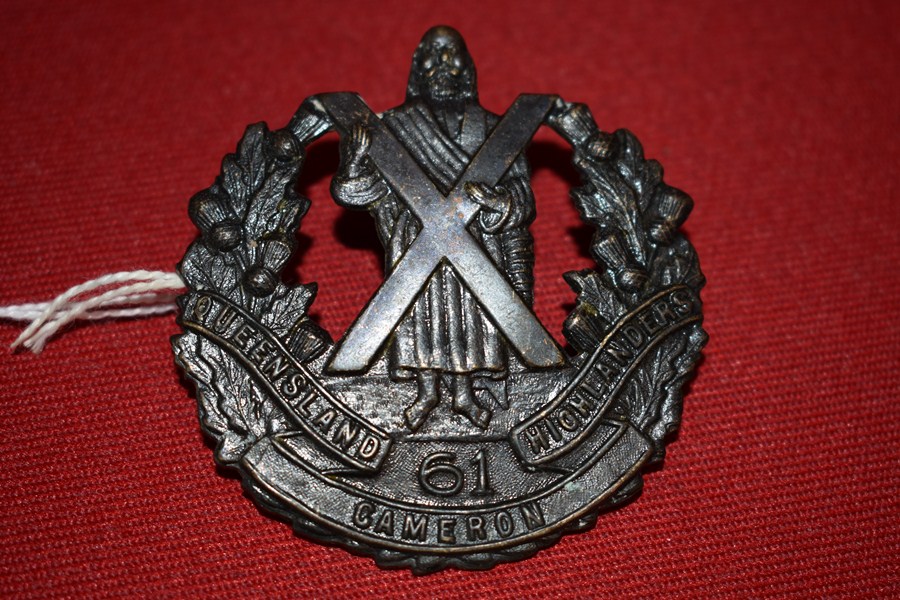 AUSTRALIAN ARMY BADGE 61 BN CAMERON HIGHLANDERS OF QUEENSLAND. 30-42