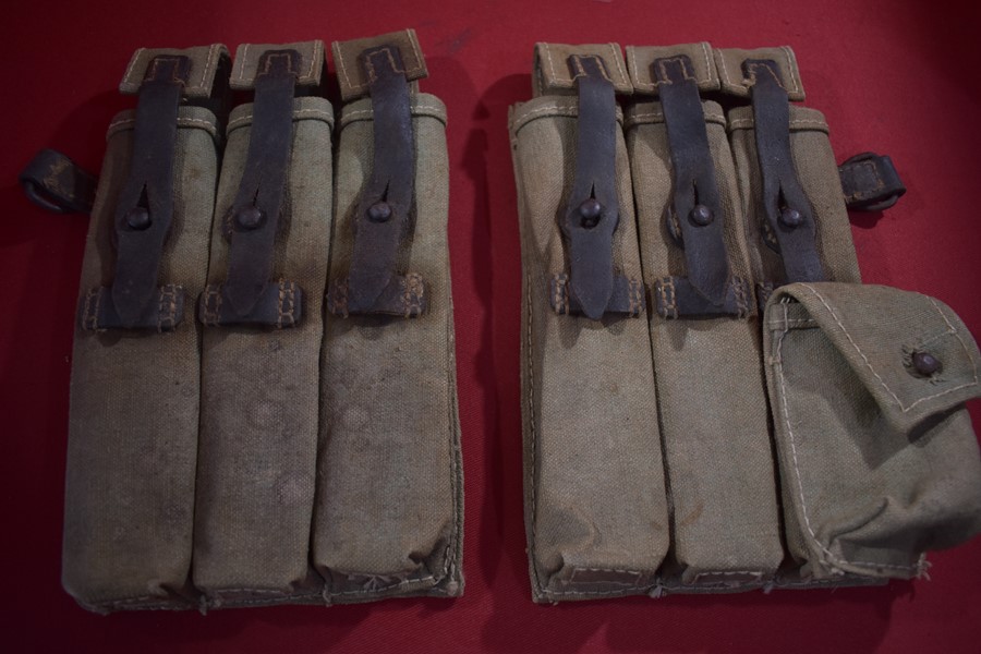 WW2 GERMAN PAIR OF MP40 AMMO POUCHES-SOLD