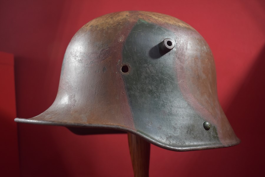 WW1 GERMAN CAMO HELMET-SOLD