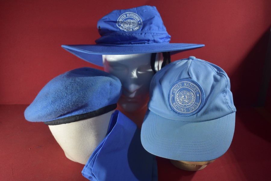 SELECTION OF UN PEACEKEEPING HEADWEAR-SOLD