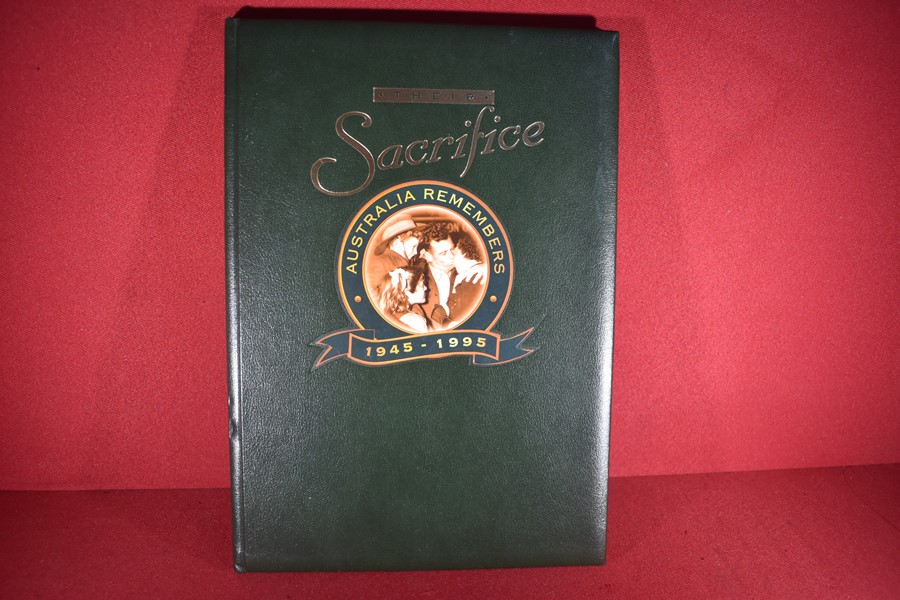 BOOK 'THEIR SACRIFICE, AUSTRALIA REMEMBERS 1945-1995' LIMITED EDITION SIGNED BY NANCY WAKE.-SOLD