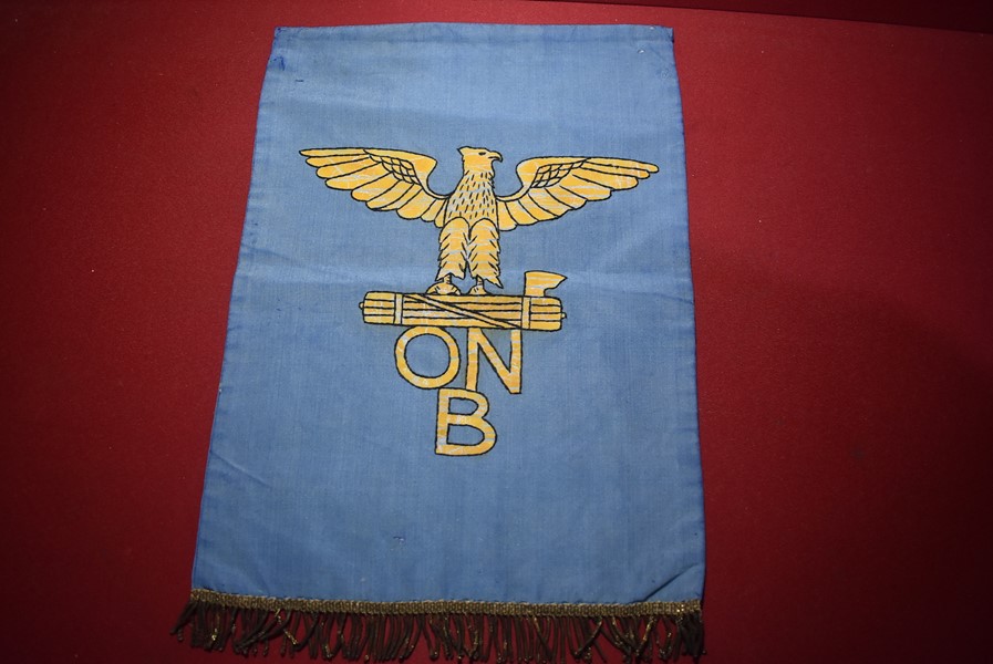 WW2 ITALIAN FASCIST YOUTH ORGANISATION (ONB) PODIUM BANNER-SOLD