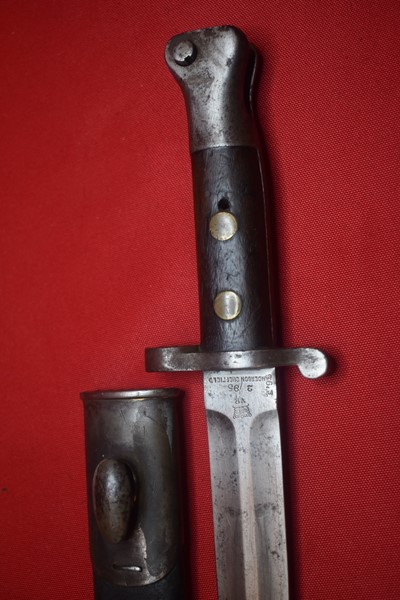 BRITISH ARMY 1888 LEE METFORD BAYONET & SCABBARD ISSUED 1895-SOLD