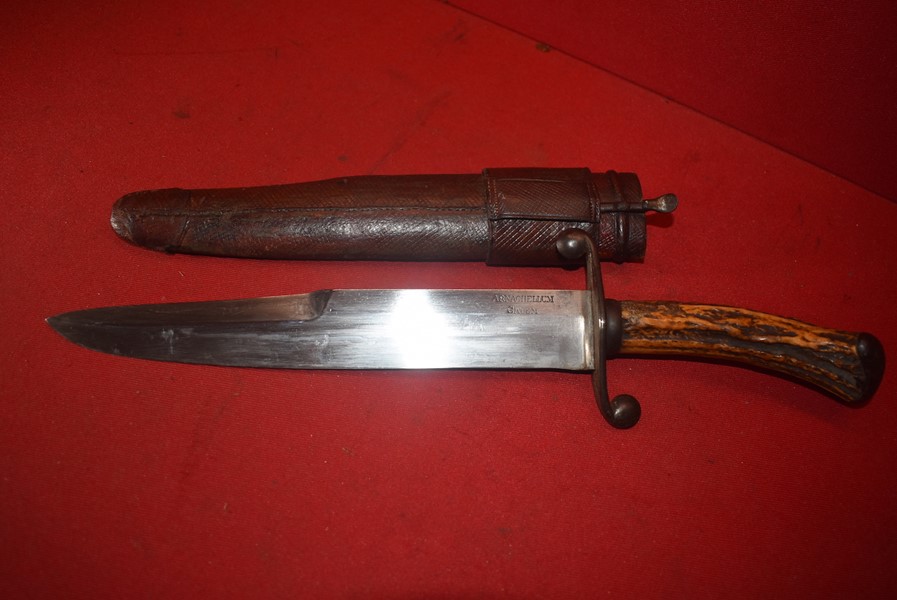 BRITISH 19TH CENTURY BOWIE FIGHTING KNIFE BY 'ARNACHELLUM SALEM'-SOLD