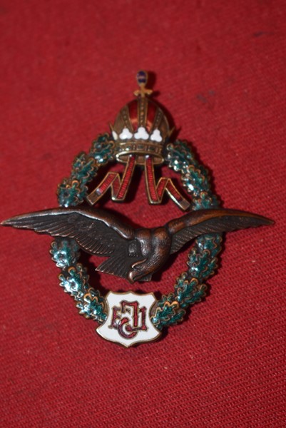 WW1 AUSTRIAN ENAMELLED PILOTS BADGE FJ TYPE 1-SOLD