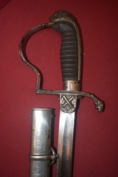 IMPERIAL GERMAN LIONS HEAD ARTILLERY OFFICERS SWORD-SOLD