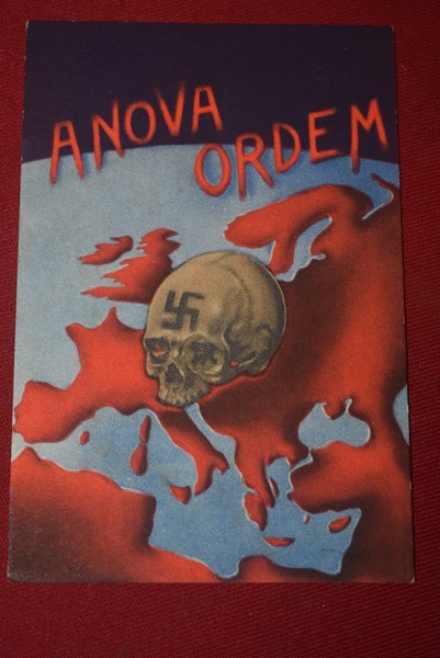 WW2 PORTUGUESE ANTI GERMAN POSTCARD 'ANOVA ORDEM'-SOLD