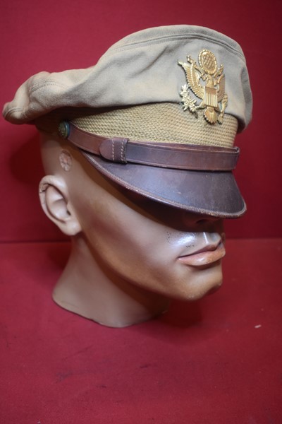 WW2 US AAF OFFICERS '50 MISSIONS' CRUSHER PEAK HAT-SOLD