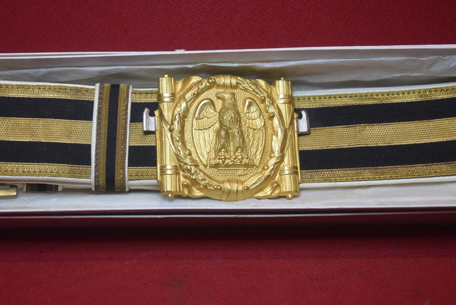 WW2 ITALIAN MVSN/BLACKSHIRTS OFFICERS BROCADE DRESS BELT IN BOX OF ISSUE-SOLD