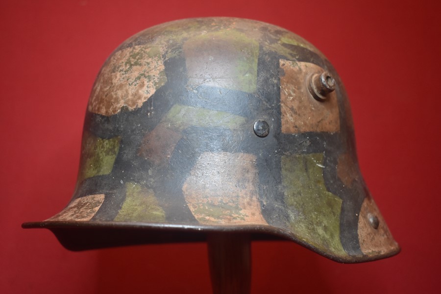 WW1 GERMAN SOLDIERS CAMO HELMET-NO LINER-SOLD