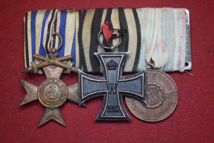 WW1 GERMAN, BAVARIAN 3 MEDAL IRON CROSS GROUP