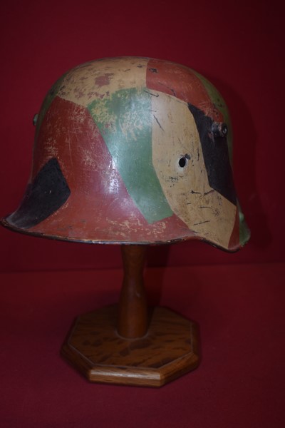 WW1 IMPERIAL GERMAN CAMO HELMET NO LINER.