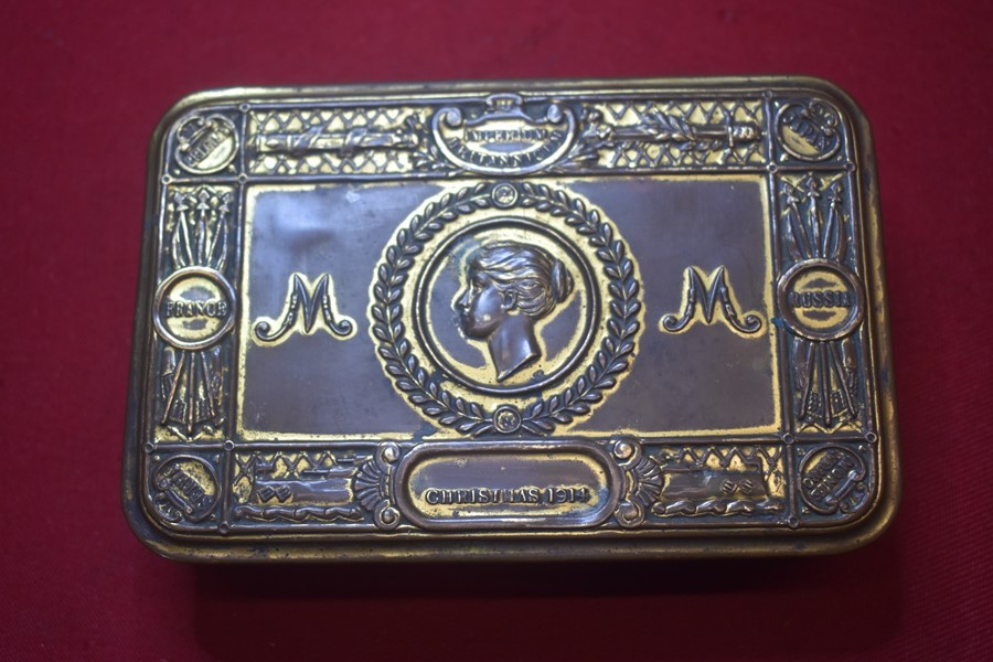 WW1 BRITISH PRINCESS MARY BRASS CHRISTMAS GIFT TIN