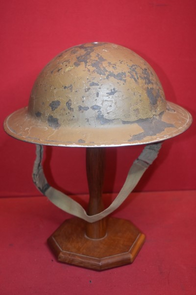 WW2 BRITISH ARMY AFRIKA CAM HELMET.-SOLD