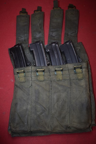 VIETNAM WAR ERA AUSTRALIAN F1 SUB-MACHINE GUN MAGAZINES AND AMMO POUCH-SOLD