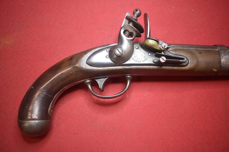 US M1816 54 CALIBRE MILITARY OFFICERS FLINTLOCK PISTOL-SOLD