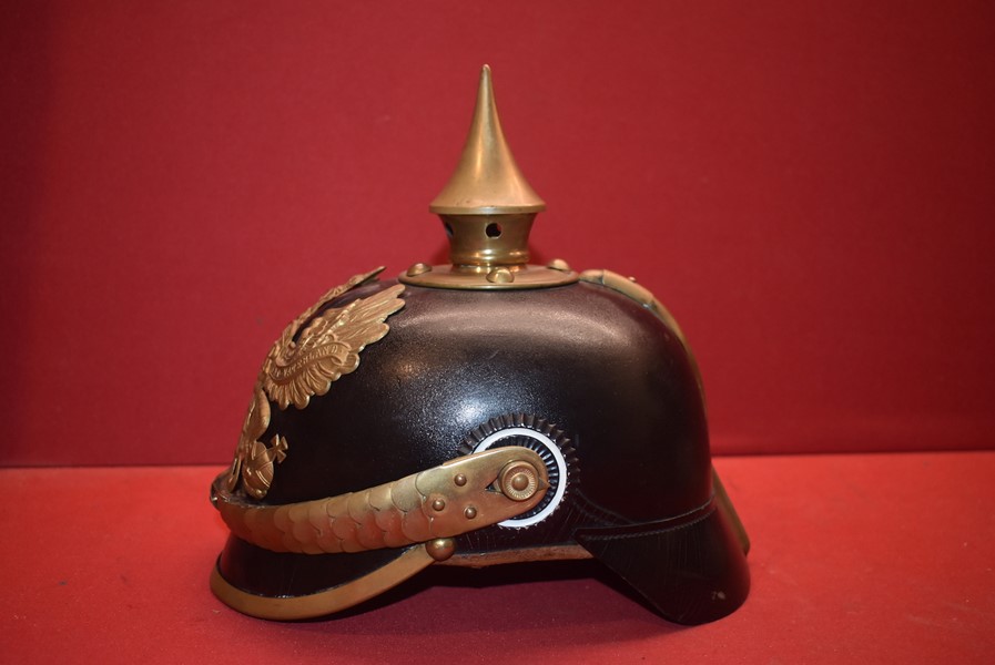 WW1 GERMAN PRUSSIAN OFFICERS/SNCO SPIKE HELMET (PICKELHAUBE)-SOLD