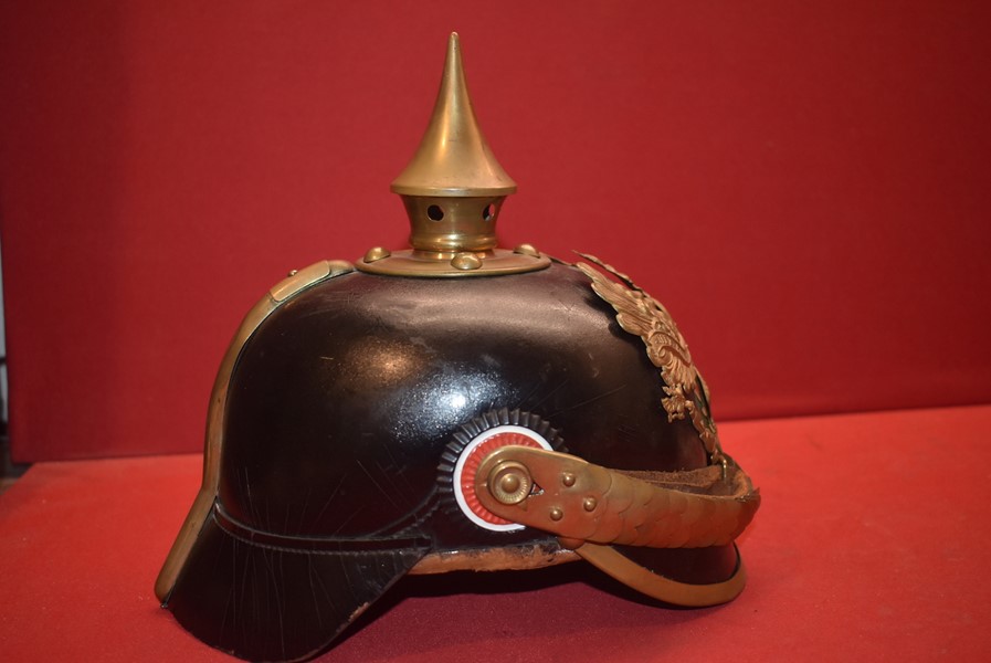 WW1 GERMAN PRUSSIAN OFFICERS/SNCO SPIKE HELMET (PICKELHAUBE)-SOLD