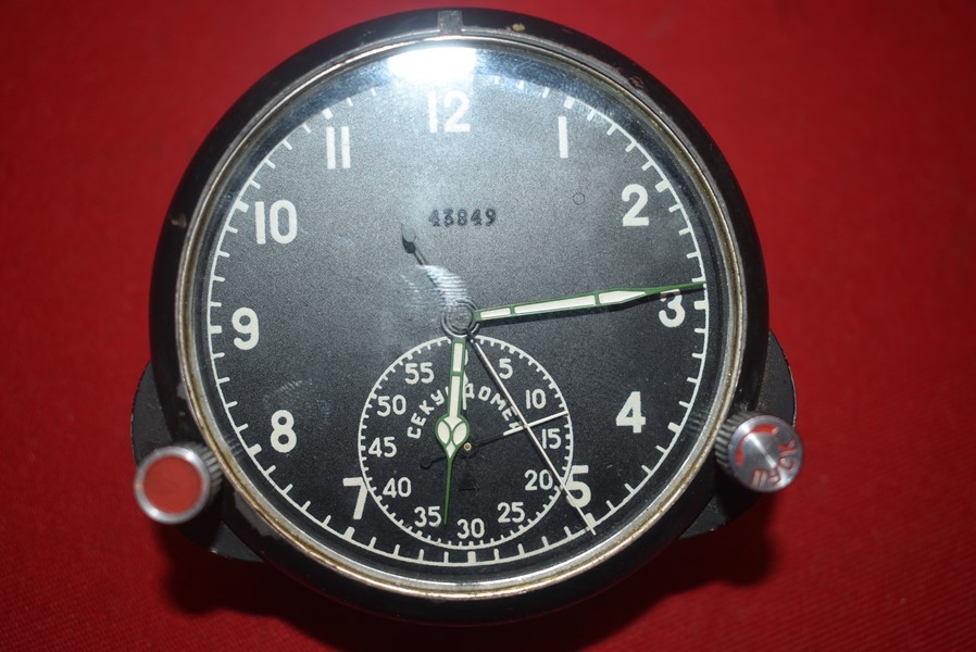 SOVIET MIG 29 PILOTS COCKPIT CLOCK-SOLD