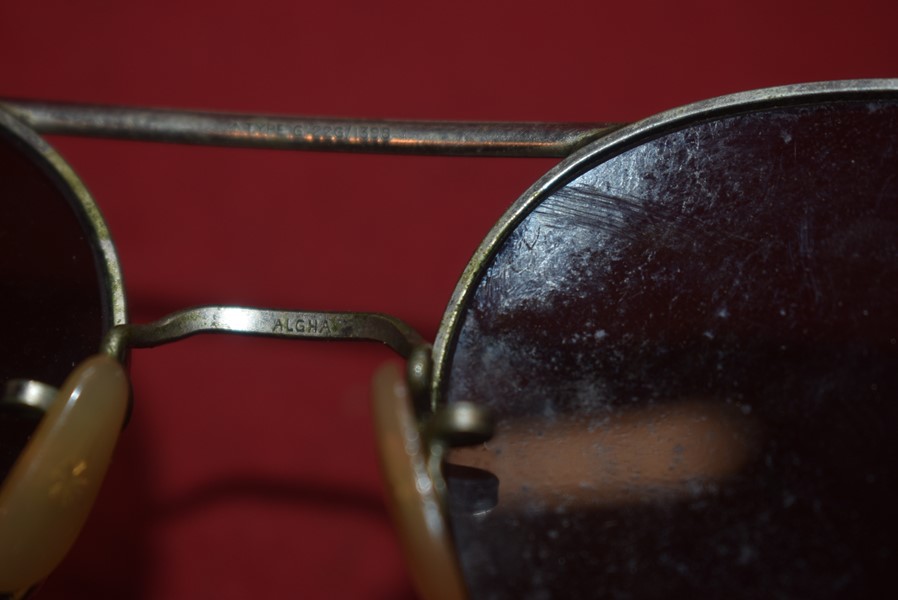 40s ! RAF WWⅡ TYPEG sunglass ALGHA社製造 - 小物