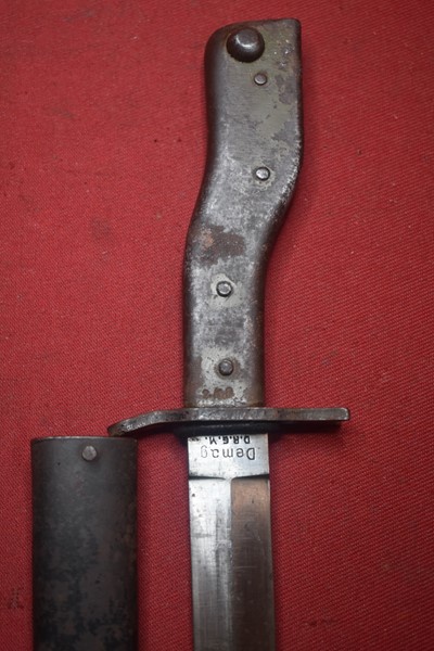 WW1 GERMAN CRANK HANDLED DEMAG TRENCH KNIFE-SOLD