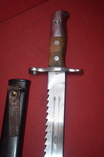 SWISS M1914 SAWBACK PIONEER SWORD BAYONET BY H.S.