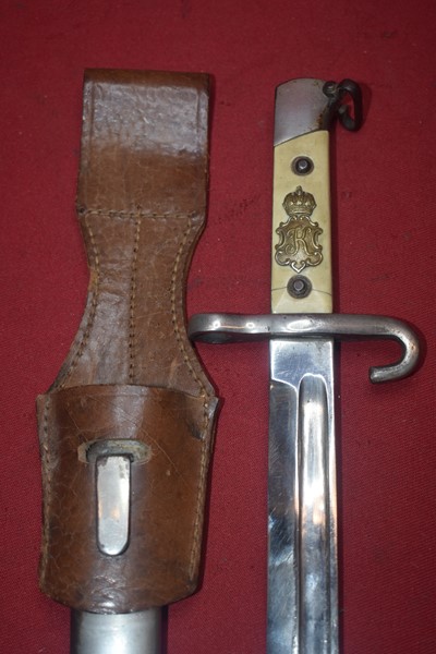 WW1 AUSTRIAN M1895 MANNLICHER PARADE BAYONET WITH ORIGINAL FROG