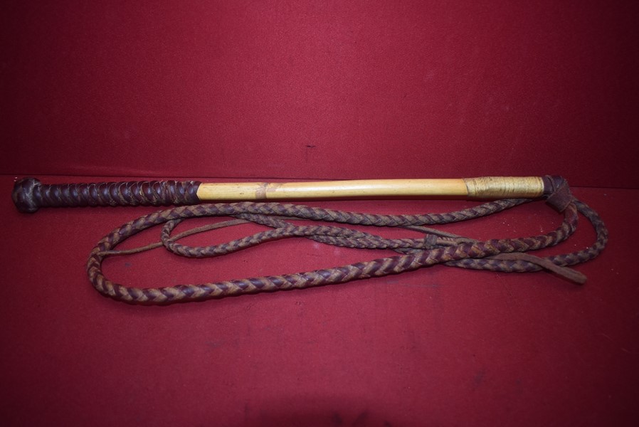 PLAITED LEATHER STOCK WHIP