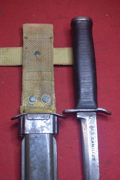 WW2 US MODIFIED M3 FIGHTING KNIFE.-SOLD